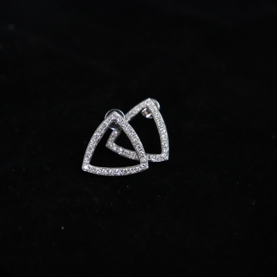 Customized 18K Gold Triangle Diamond Earrings Fine Jewelry IGI GIA Lab Grown Diamonds Perfect Anniversary Wedding Banquet Gift