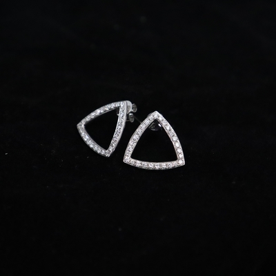 Customized 18K Gold Triangle Diamond Earrings Fine Jewelry IGI GIA Lab Grown Diamonds Perfect Anniversary Wedding Banquet Gift