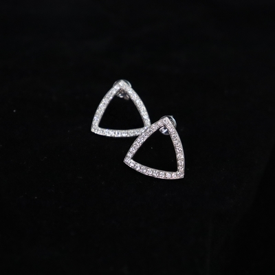 Customized 18K Gold Triangle Diamond Earrings Fine Jewelry IGI GIA Lab Grown Diamonds Perfect Anniversary Wedding Banquet Gift