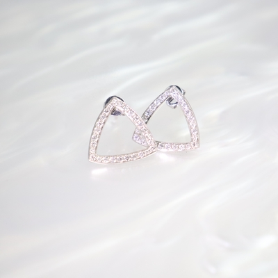 Customized 18K Gold Triangle Diamond Earrings Fine Jewelry IGI GIA Lab Grown Diamonds Perfect Anniversary Wedding Banquet Gift