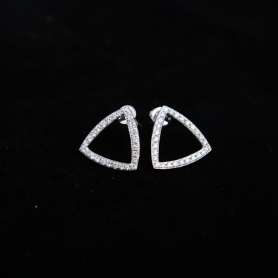 Customized 18K Gold Triangle Diamond Earrings Fine Jewelry IGI GIA Lab Grown Diamonds Perfect Anniversary Wedding Banquet Gift