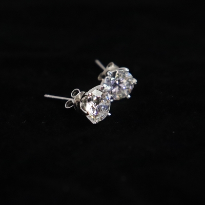 Wholesale 18K White Gold Plated 1CT Lab Diamond Stud Earring Fashion Jewelry for Weddings & Parties Rhodium Setting