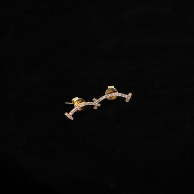 Smile Anti-Exposure Design 18K White Gold Earrings with IGI Certified Lab-Grown Diamond for Women's Wedding