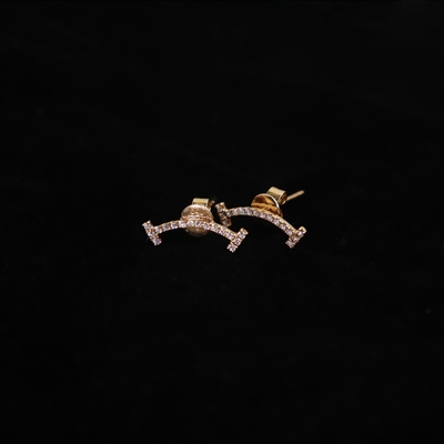 Smile Anti-Exposure Design 18K White Gold Earrings with IGI Certified Lab-Grown Diamond for Women's Wedding