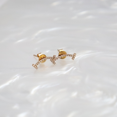 Smile Anti-Exposure Design 18K White Gold Earrings with IGI Certified Lab-Grown Diamond for Women's Wedding