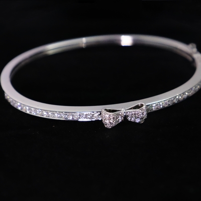 18k Gold Butterfly Ribbon Diamond  Bracelet Customized Fine Jewelry IGI GIA Lab Grown Diamond Engagement Wedding Banquet