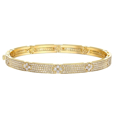 Customized 18K Gold Diamond Cluster Bracelet IGI GIA Lab Grown Diamond for Engagement or Wedding Banquet Fine Jewelry