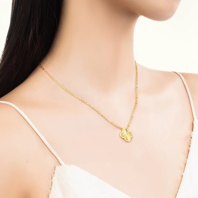 Women's Classic Romantic IGI Certified 10K 14K 18K Gold Necklace with Brilliant Cut Diamond for Weddings and Engagements