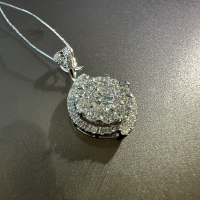 Handmade 18K Gold Luxury Pendant Dainty Diamond Cluster Fashion Jewelry for Women Customized for Anniversary Wedding Banquet