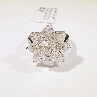 18K Gold Customized Fine Jewelry IGI GIA Lab Grown Diamond Flower Ring for Women Engagement Wedding Banquet