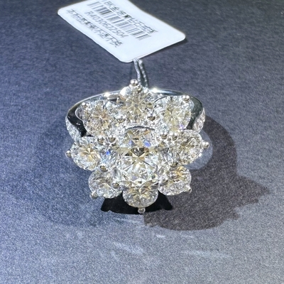 18K Gold Customized Fine Jewelry IGI GIA Lab Grown Diamond Flower Ring for Women Engagement Wedding Banquet