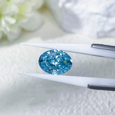 Blue Oval Cut 0.5carat- 2.5carat Lab Grown Diamond HPHT CVD Diamond Fancy Blue Color VVS VS 3EX Loose Diamond IGI  GIA