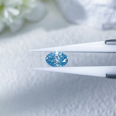 Blue Oval Cut 0.5carat- 2.5carat Lab Grown Diamond HPHT CVD Diamond Fancy Blue Color VVS VS 3EX Loose Diamond IGI  GIA