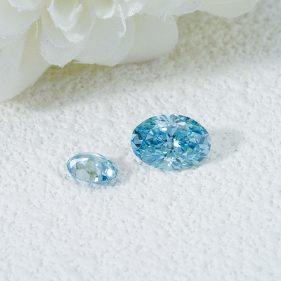Blue Oval Cut 0.5carat- 2.5carat Lab Grown Diamond HPHT CVD Diamond Fancy Blue Color VVS VS 3EX Loose Diamond IGI  GIA