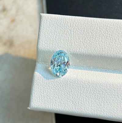 Blue Oval Cut 0.5carat- 2.5carat Lab Grown Diamond HPHT CVD Diamond Fancy Blue Color VVS VS 3EX Loose Diamond IGI  GIA