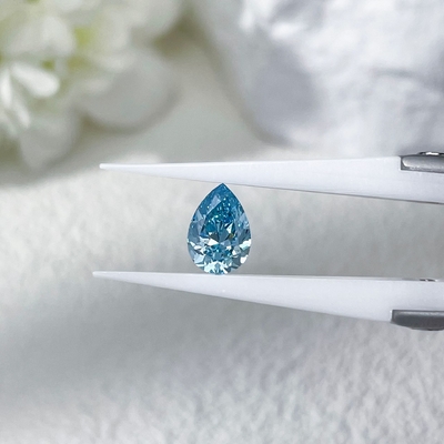 Blue Pear Cut 0.5carat- 2.5carat Lab Grown Diamond HPHT CVD Diamond Fancy Blue Color VVS VS 3EX Loose Diamond IGI  GIA
