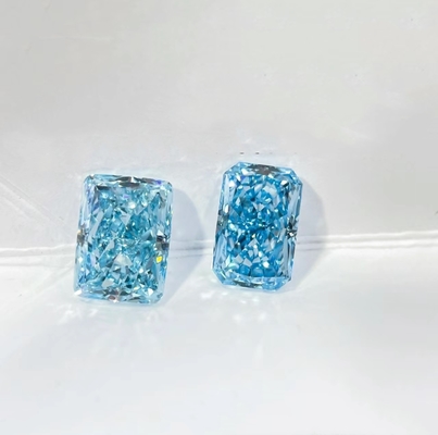 Blue Radiant Cut 0.5carat- 2.5carat Lab Grown Diamond HPHT CVD Diamond Fancy Blue Color VVS VS 3EX LooseDiamond IGI  GIA