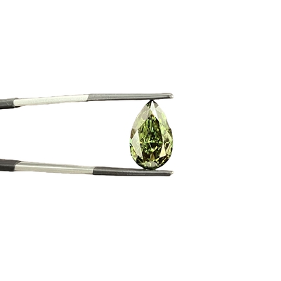 12.05 Carat Green Pear Cut Lab Grown HPHT CVD Diamond Loose IGI GIA Certified Fancy Green Color VS 3EX