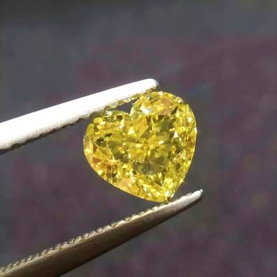 Yellow Heart Cut 0.5carat- 2.5carat  Lab Grown Diamond HPHT CVD Diamond Fancy Yellow Color VVS VS 3EX LooseDiamond IGI Certified
