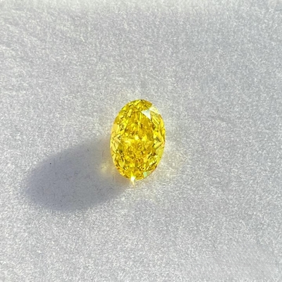 Yellow  Oval Cut 0.5carat- 2.5carat  Lab Grown Diamond HPHT CVD  Diamond Fancy pink Color VVS VS 3EX Loose Diamond IGI Certified