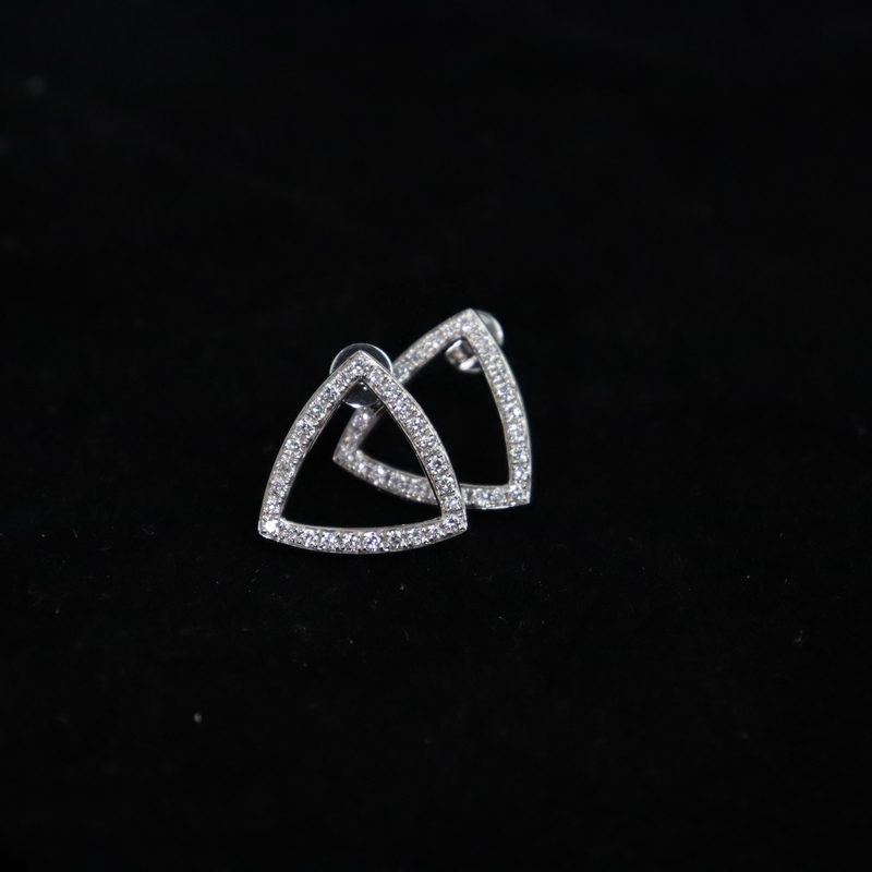 Customized 18K Gold Triangle Diamond Earrings Fine Jewelry IGI GIA Lab Grown Diamonds Perfect Anniversary Wedding Banquet Gift