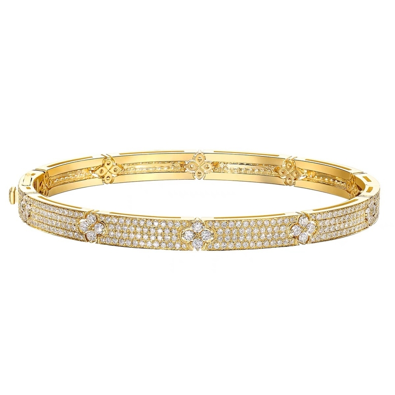 Customized 18K Gold Diamond Cluster Bracelet IGI GIA Lab Grown Diamond for Engagement or Wedding Banquet Fine Jewelry